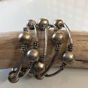 SILVER GOLD BOHO FESTIVAL EXPANDABLE BRACELET